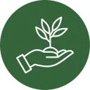 Reforestation icon representing seedling varieties